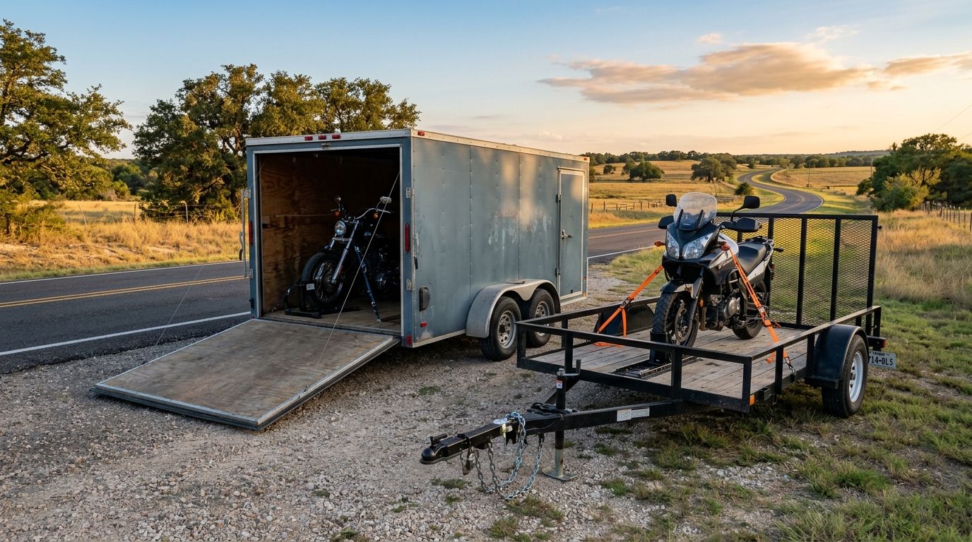 Open vs Enclosed Motorcycle Trailer: Which to Rent